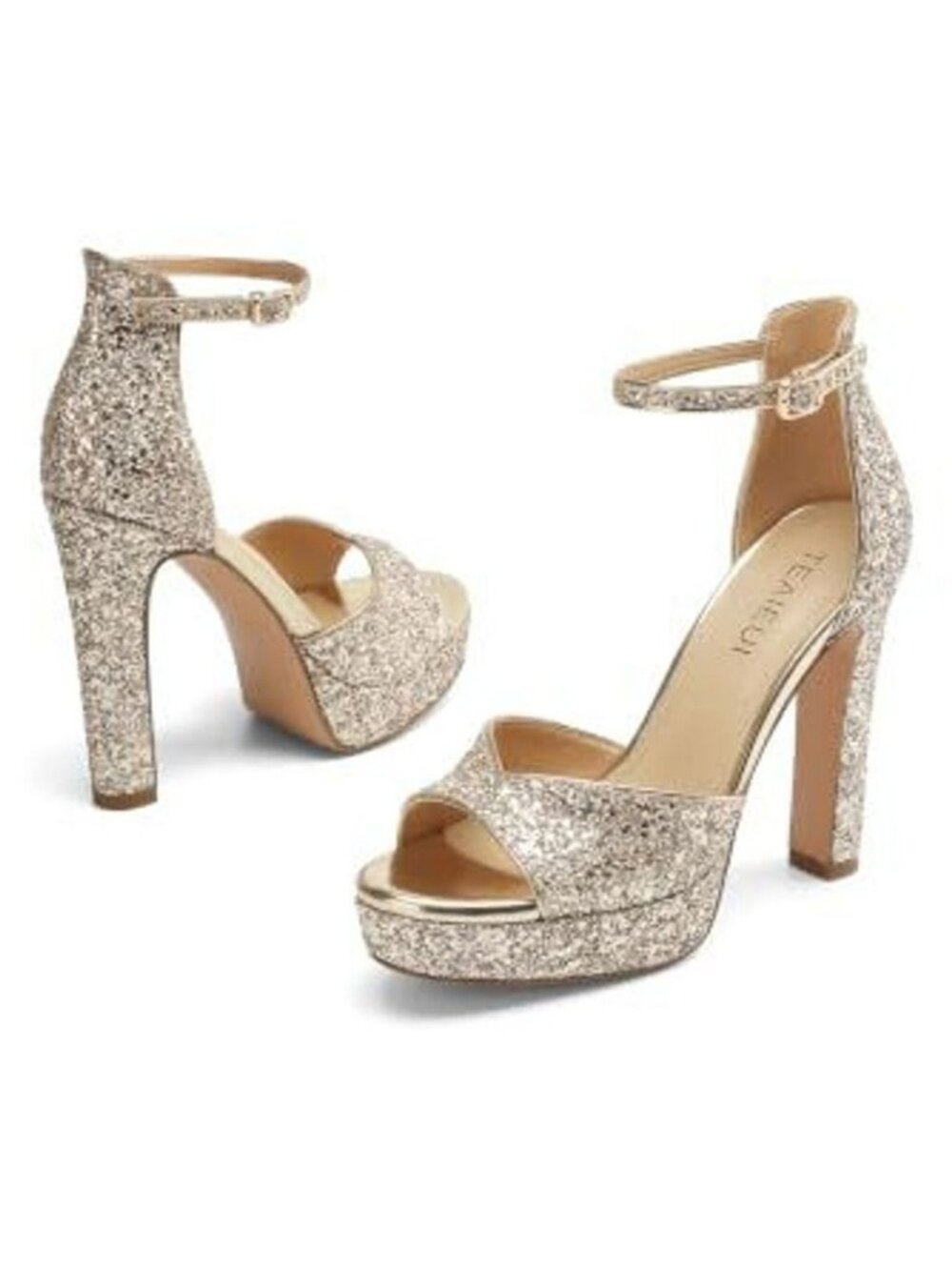 Teaieui Glitter Gold Platform Block Size 8 - 2540